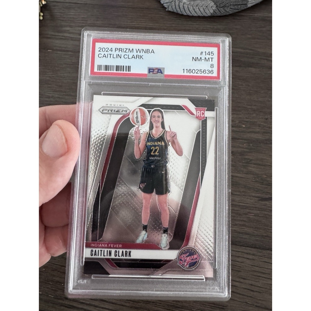 2024 Panini Prizm #145 Caitlin Clark Rookie Card - Graded PSA 8